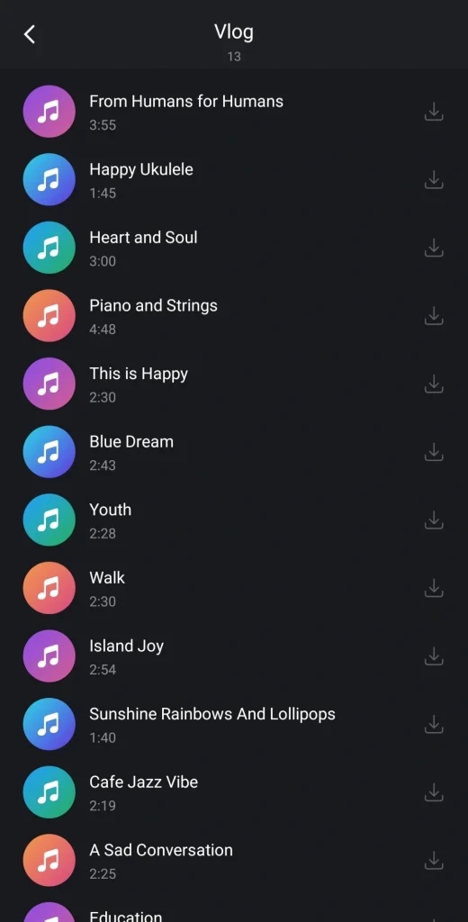 VN MOD APK Interface for add music guide.