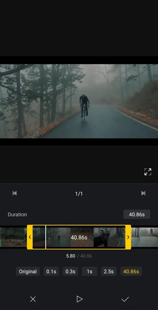 Video Trim Interface of VN MOD APK